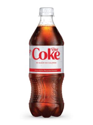 A bottle of diet coke.
