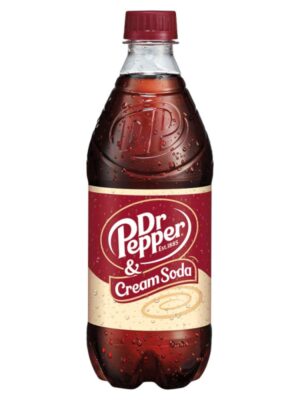 A bottle of Dr Pepper Cream Soda.